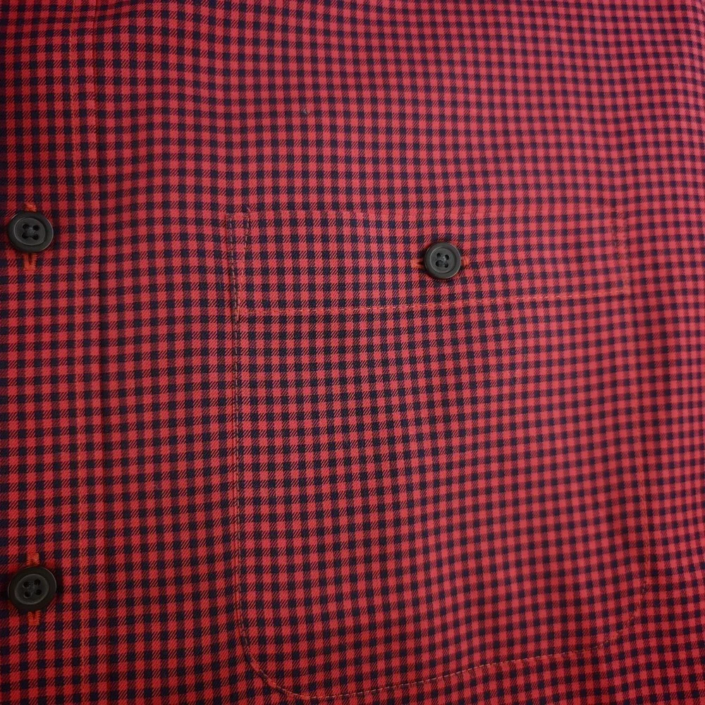 Orvis Shirt Mens Large Red Black‎ Gingham Check Button Down Long Sleeve Cotton